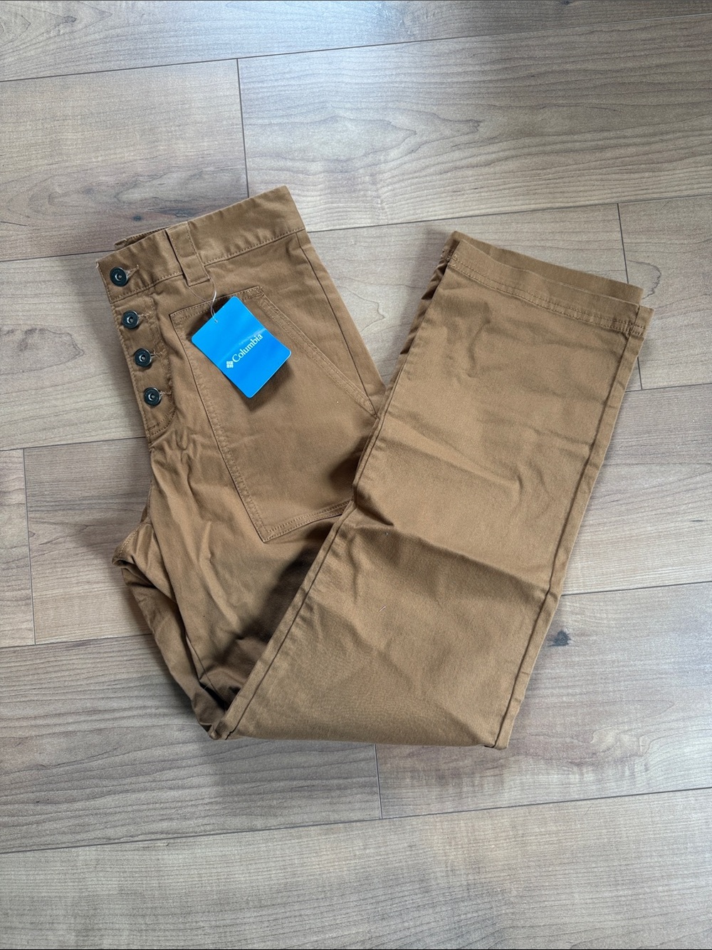 NWT Columbia Women’s Tan Work Chinos with Button Fly